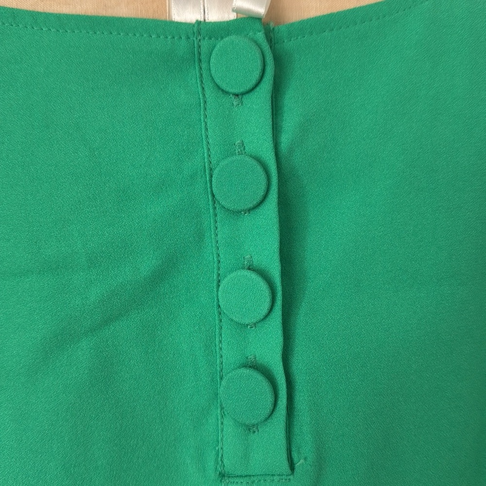 J.CREW Collection - Crepe Feather-Trim Shift Dress in Kelly Green - Picture 7 of 12